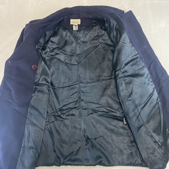 L.L. Bean Peacoat Size 20 Reg Navy Double Breasted Wool Cashmere Thinsulate - Picture 9 of 16